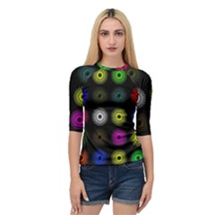 Flowers Arrangement Symmetry Quarter Sleeve Raglan Tee