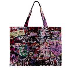 Graffiti Wall Background Zipper Mini Tote Bag by Pakrebo