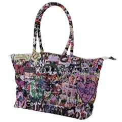 Graffiti Wall Background Canvas Shoulder Bag by Pakrebo