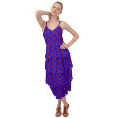 Blue Pattern Red Texture Layered Bottom Dress by Mariart