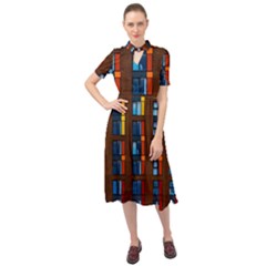 Architecture Color Colour Windows Keyhole Neckline Chiffon Dress by Pakrebo