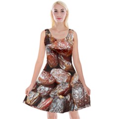 Dates Fruit Sweet Dry Food Reversible Velvet Sleeveless Dress by Pakrebo