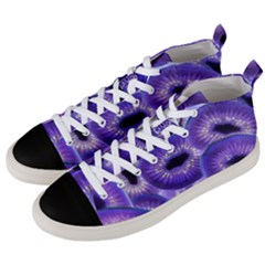 Sliced Kiwi Fruits Purple Men s Mid-top Canvas Sneakers by Pakrebo