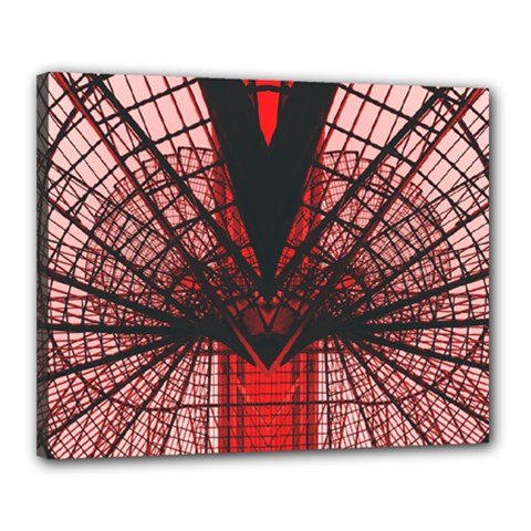 Low Angle Photography Of Red Metal Tower Canvas 20  X 16  (stretched) by Pakrebo