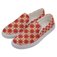 Hexagon Polygon Colorful Prismatic Men s Canvas Slip Ons by HermanTelo