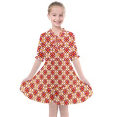 Hexagon Polygon Colorful Prismatic Kids  All Frills Chiffon Dress