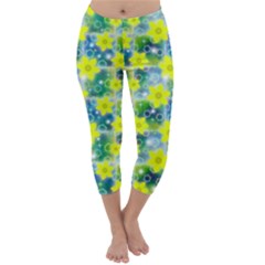 Narcissus Yellow Flowers Winter Capri Winter Leggings  by HermanTelo