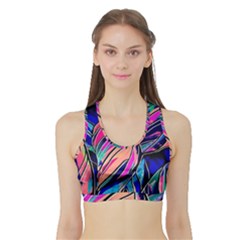 Tropical Leaves Resize 2000x2000 Same A3580b Sports Bra With Border by Sobalvarro