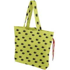 Yellow Eyes Drawstring Tote Bag by snowwhitegirl