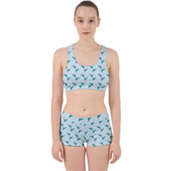 Blue Parrot Pattern Work It Out Gym Set by snowwhitegirl