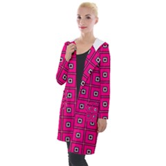 Pink Pattern Squares Hooded Pocket Cardigan by HermanTelo