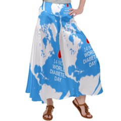 The World Day Of Struggle Against Diabet Satin Palazzo Pants by Sudhe