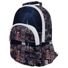 Architecture Buildings City Rounded Multi Pocket Backpack by Simbadda