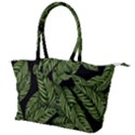 Leaves Black Background Pattern Canvas Shoulder Bag View1