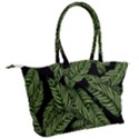 Leaves Black Background Pattern Canvas Shoulder Bag View2