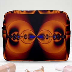 Abstract Artwork Fractal Background Black Orange Make Up Pouch (large) by Sudhe