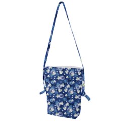 White Flowers Summer Plant Folding Shoulder Bag by HermanTelo