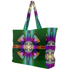 Abstract Art Fractal Creative Green Simple Shoulder Bag by Sudhe