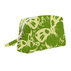 Butterflies Pattern Background Green Decoration Repeating Style Sketch Wristlet Pouch Bag (medium)