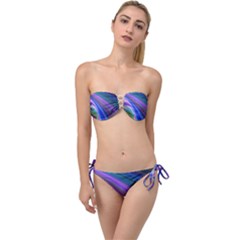 Background Abstract Curves Twist Bandeau Bikini Set by Bajindul