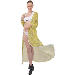 Flowers Decorative Ornate Color Yellow Maxi Chiffon Beach Wrap