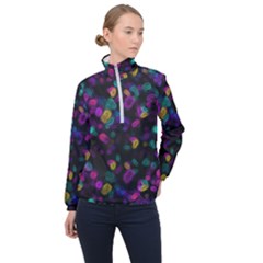 Neon Brushes                      Women Half Zip Windbreaker