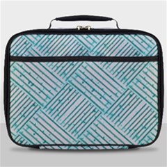 Wood Texture Diagonal Pastel Blue Full Print Lunch Bag by Mariart