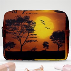 Digital Art Landscape Trees Artwork Make Up Pouch (large) by Wegoenart