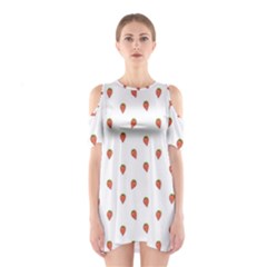 Cartoon Style Strawberry Pattern Shoulder Cutout One Piece Dress by dflcprintsclothing