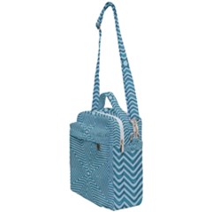 Lines Blue Repeating Textile Crossbody Day Bag by Wegoenart