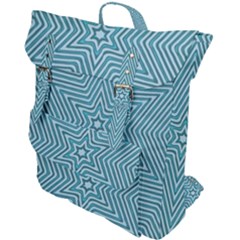 Lines Blue Repeating Textile Buckle Up Backpack by Wegoenart