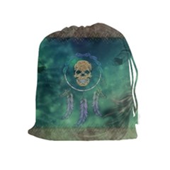 Dreamcatcher With Skull Drawstring Pouch (xl) by FantasyWorld7