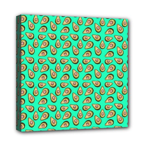 Tropical Aqua Avocadoes Mini Canvas 8  X 8  (stretched)