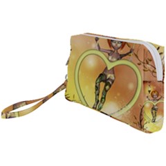 Cute Fairy  On A Swing Made By A Heart Wristlet Pouch Bag (small) by FantasyWorld7