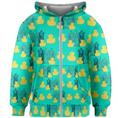 Little Yellow Duckies Kids  Zipper Hoodie Without Drawstring by VeataAtticus