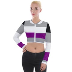 Asexual Pride Flag Lgbtq Long Sleeve Cropped Velvet Jacket by lgbtnation