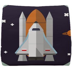 Rocket Space Universe Spaceship Seat Cushion by Pakrebo