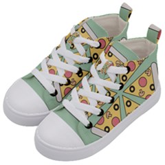 Pizza Slice Food Italian Kids  Mid-top Canvas Sneakers by Pakrebo