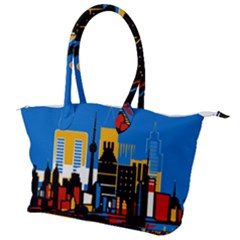 Architecture City House Window Canvas Shoulder Bag by Pakrebo