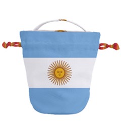 Argentina Flag Drawstring Bucket Bag by FlagGallery