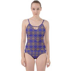 Pattern Wallpaper Ornament Retro Cut Out Top Tankini Set