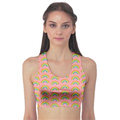 Pride Rainbow Flag Pattern Sports Bra by Valentinaart