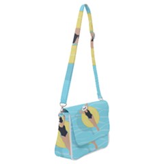 Lady In The Pool Shoulder Bag With Back Zipper by Valentinaart