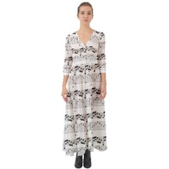 Notes Lines Music Button Up Boho Maxi Dress by Mariart