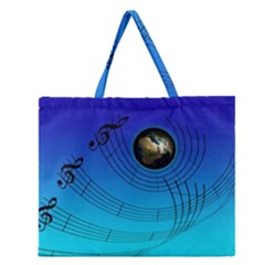 Music Reble Sound Concert Zipper Large Tote Bag by HermanTelo