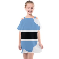 Botswana Flag Map Geography Kids  One Piece Chiffon Dress