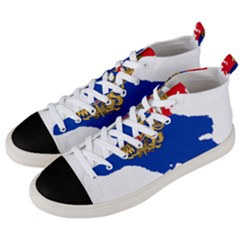 Borders Country Flag Geography Map Men s Mid-top Canvas Sneakers by Sapixe