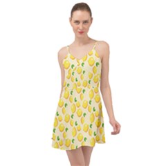 Fruits Template Lemons Yellow Summer Time Chiffon Dress by Pakrebo