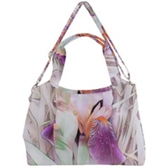 Iris Digital Painting Flower Pastel Double Compartment Shoulder Bag by Pakrebo