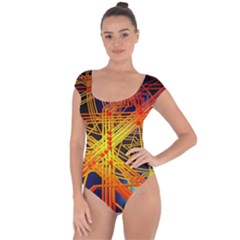 Board Circuits Control Center Trace Short Sleeve Leotard  by Pakrebo